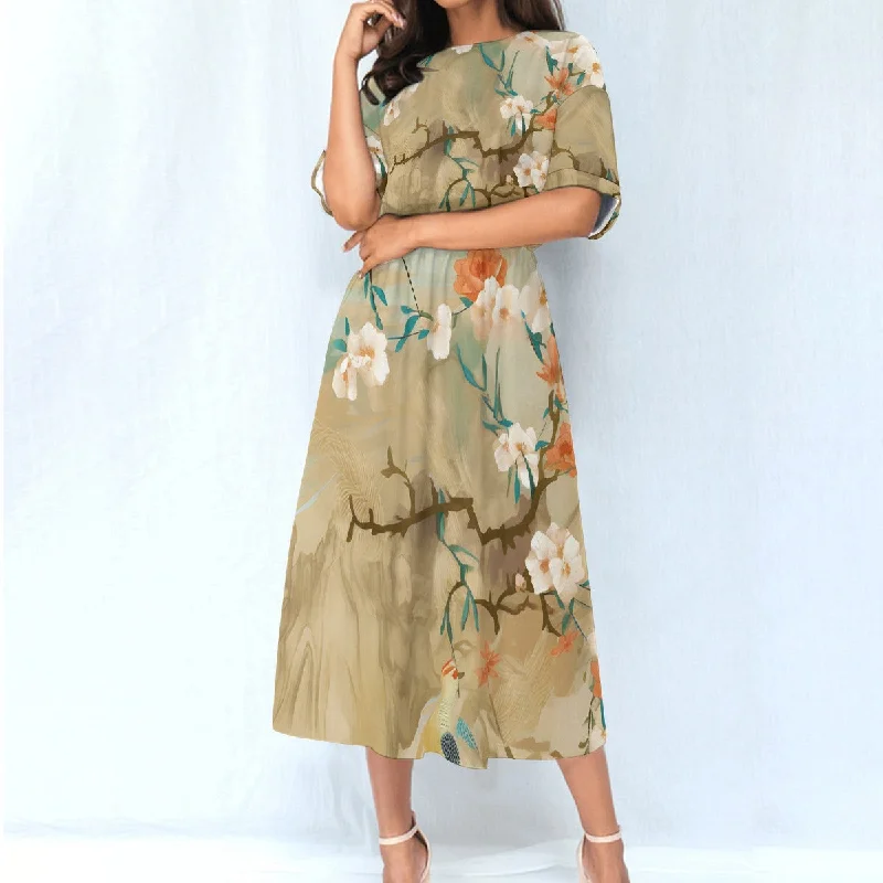 All-Over Print Women's Elastic Waist Dress