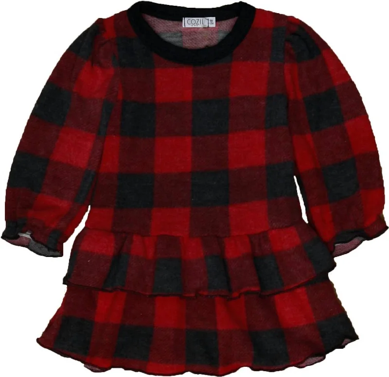 Buffalo Plaid Dress In Red
