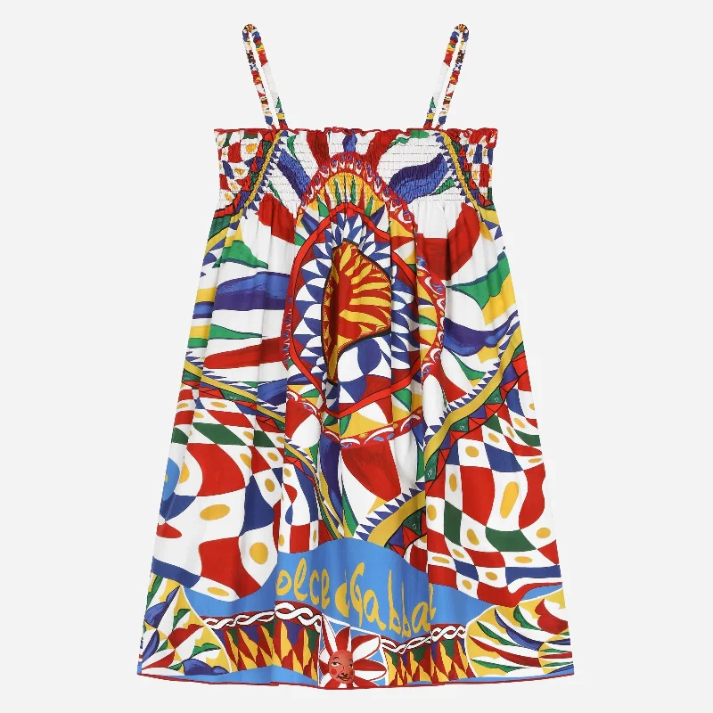 Carretto Print Sun Dress in Cotton Poplin