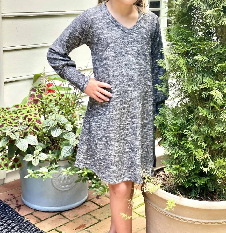 Chenille Sweater Dress In Grey
