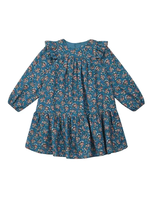 Delia Print Cotton Dress In Bouquet