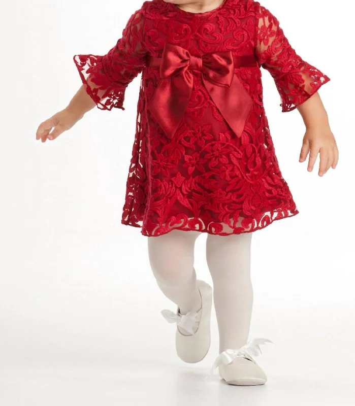 Luxe Baby And Toddler Dress In Red
