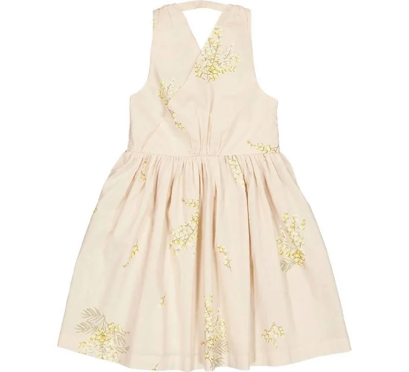 Mimosa Print Dress In Eggshell