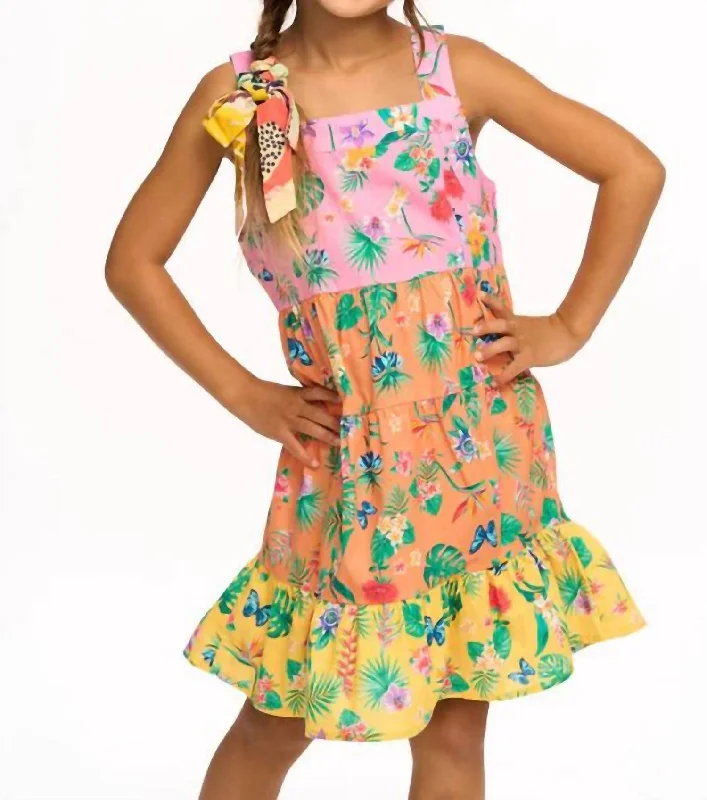 Nova Tank Dress In Multi Tropical Floral