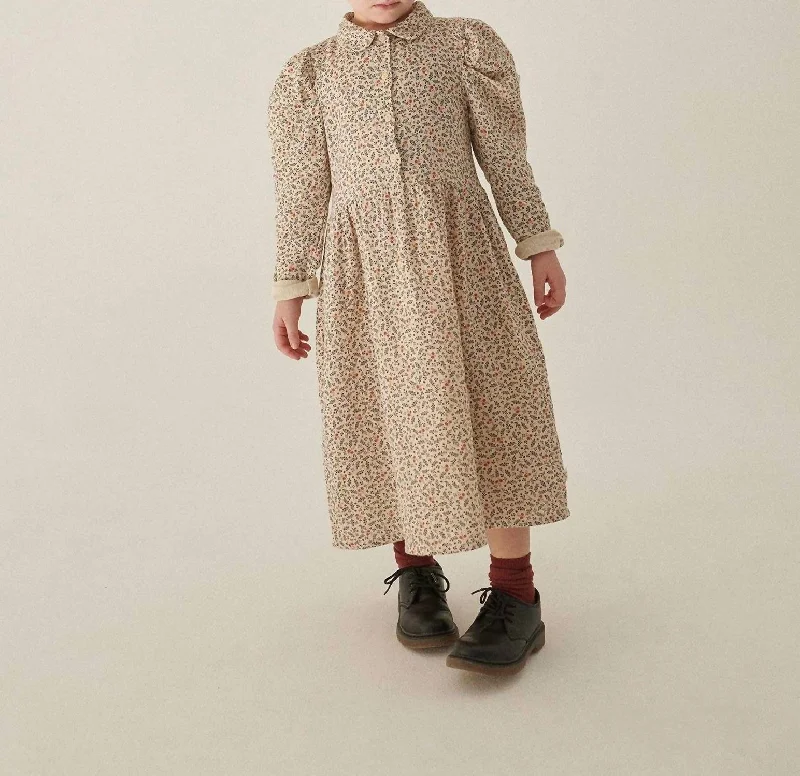 Yang Gauze Print Dress In Stone