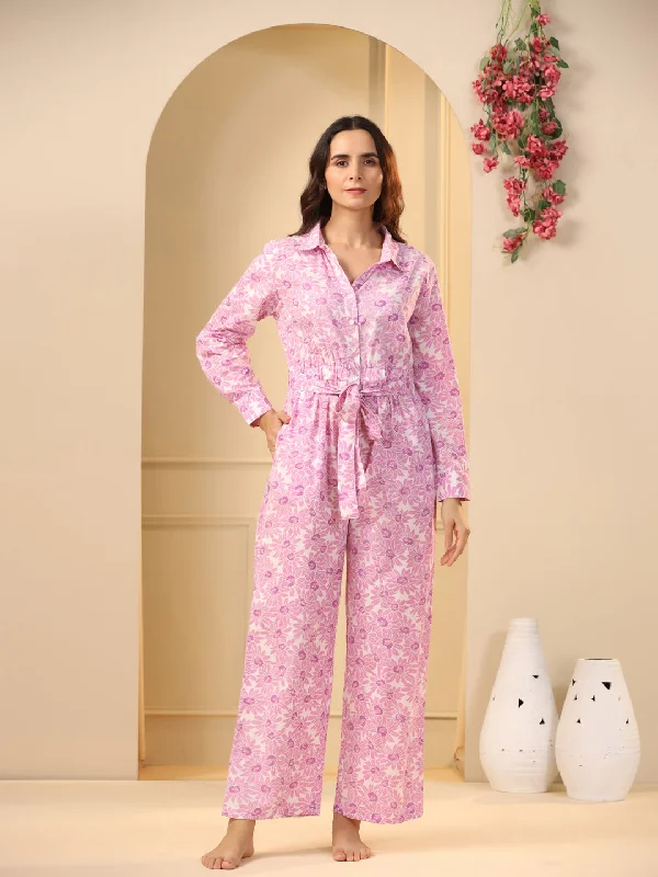 Pink floral  Pure Cotton Jumpsuit