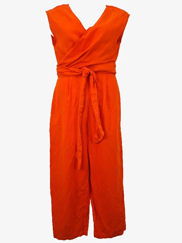 Gorman Tangerine Wrap Linen Jumpsuit Size 10