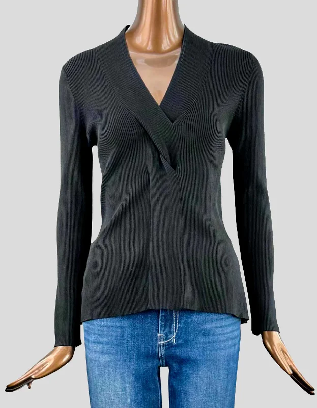 SANDRO Black Knit Sweater - Size 3 | Large