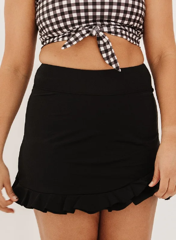 Black Ruffle Skirt w/ Bottoms