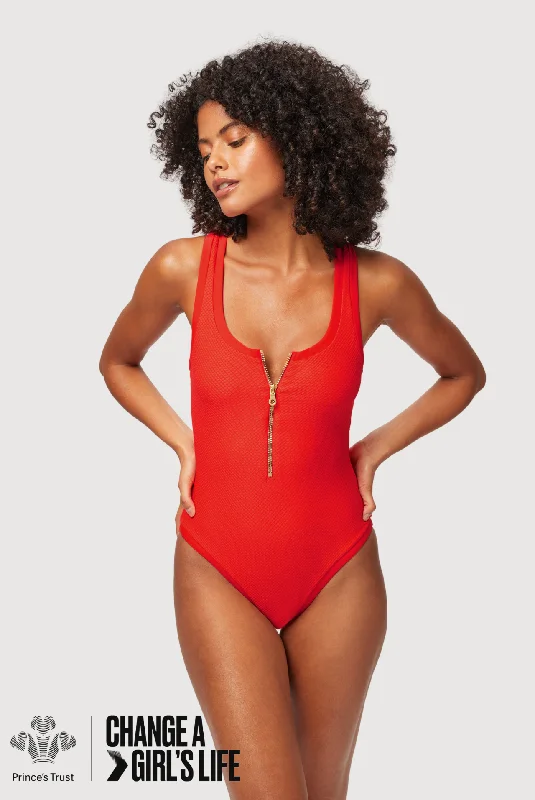 Red Racerback Swimsuit
