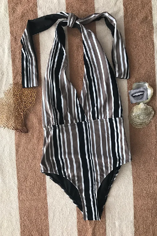 Esmeralda Swimsuit Beige Lines