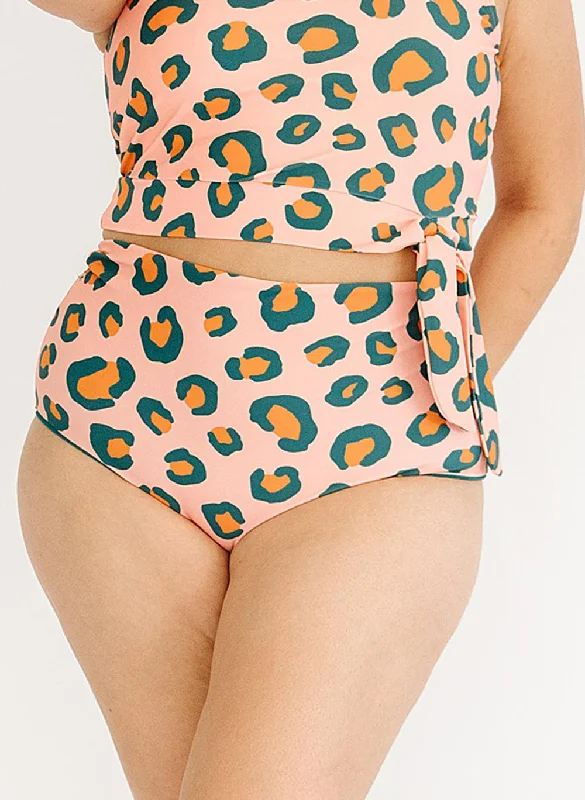 Peach Leopard / Jade Reversible Ultra High-Waist Bottom