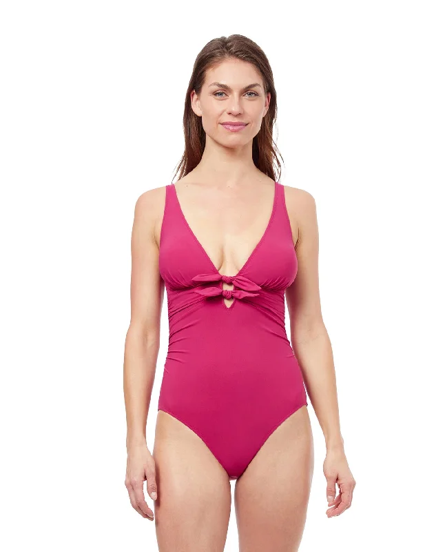 Profile By Gottex Dandy Deep V-Neck One Piece Swimsuit