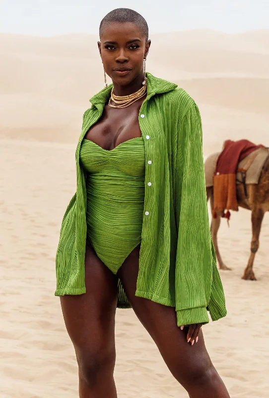 Erden Textured Cover Up - Green