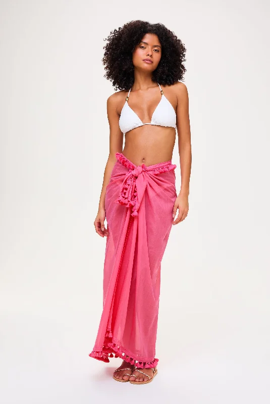 Magenta Tassel Trim Sarong