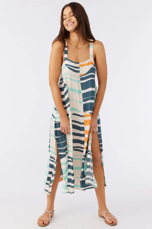 MIRANDA MIDI PRINTED COVER-UP DRESS