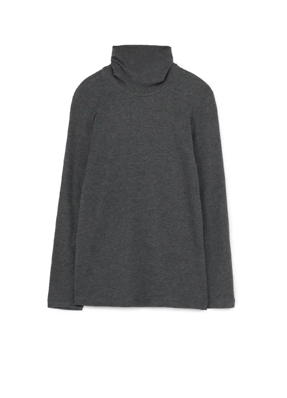 LYOCELL STRETCH RIB JERSEY HIGH NECK SHIRT