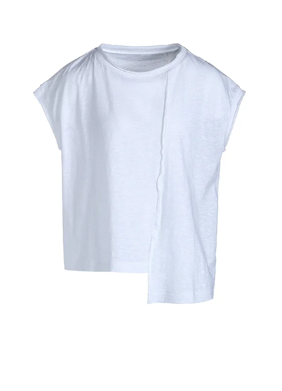 SLAB JERSEY ASYMMETRIC HEM SHIRT