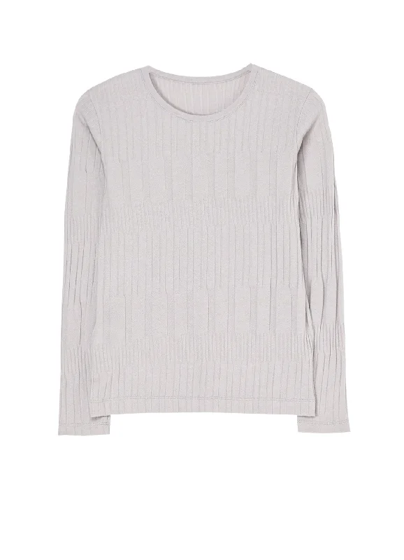 40/ COTTON HARD TWISTED WRINKLED RIBBED LONG SLEEVE T